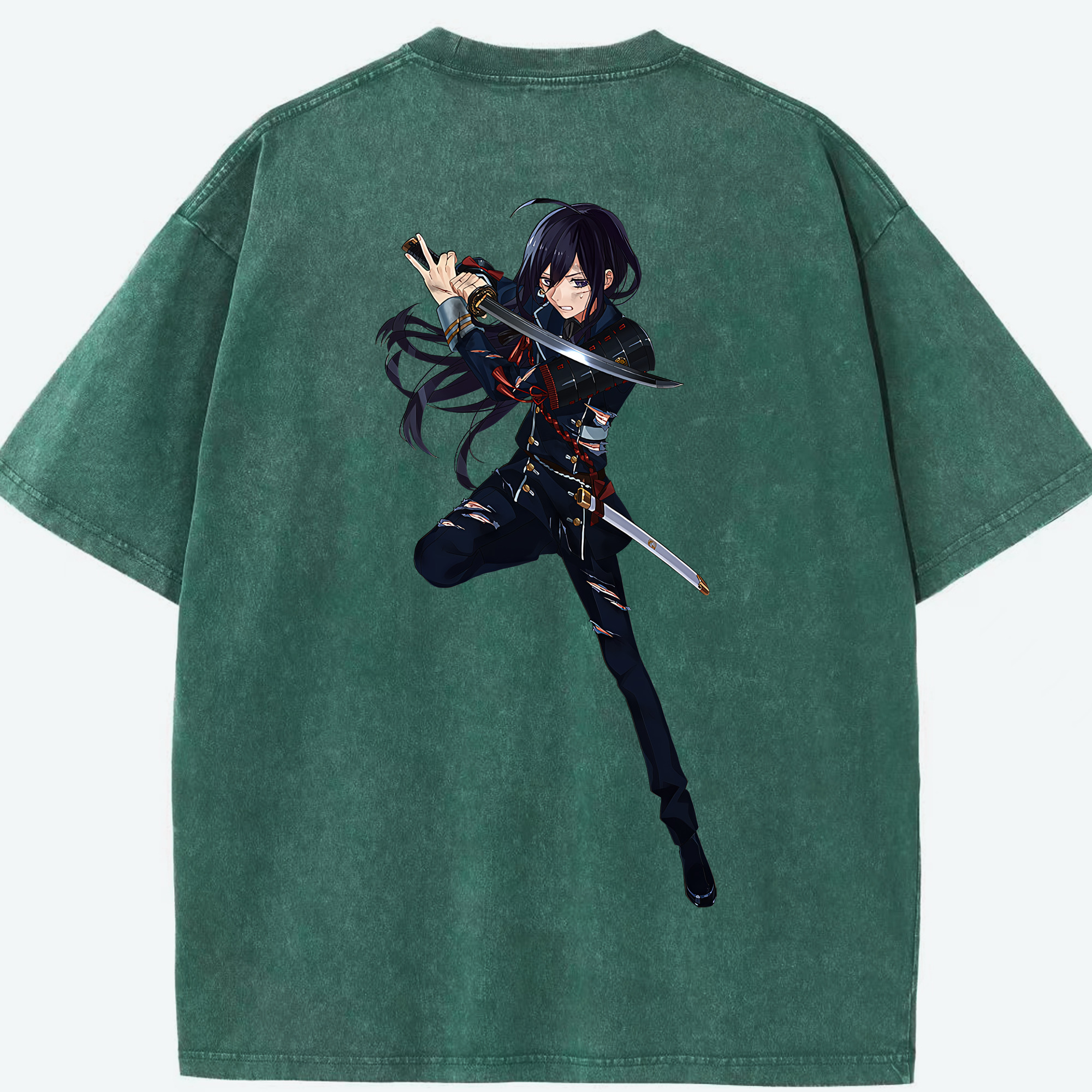 （画像用） 刀剣乱舞 Touken Ranbu 綿100% ヴィンテージ風 半袖Tシャツ（背面プリント）